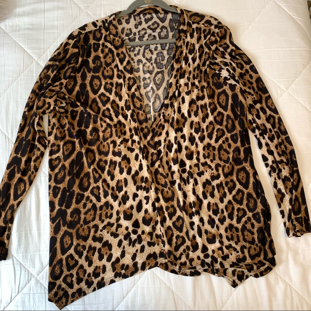 Leopard Print Jersey cardigan/jacket 3x